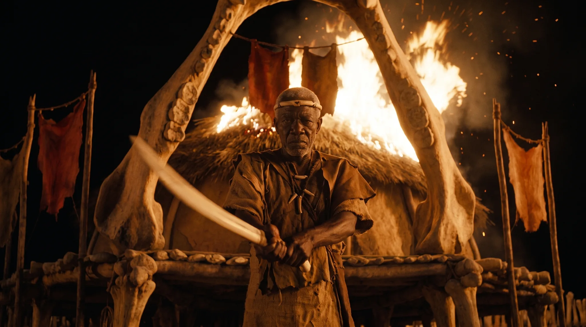 Jurassic Wars — visuel de production Byss Group (jw guerrier torche)