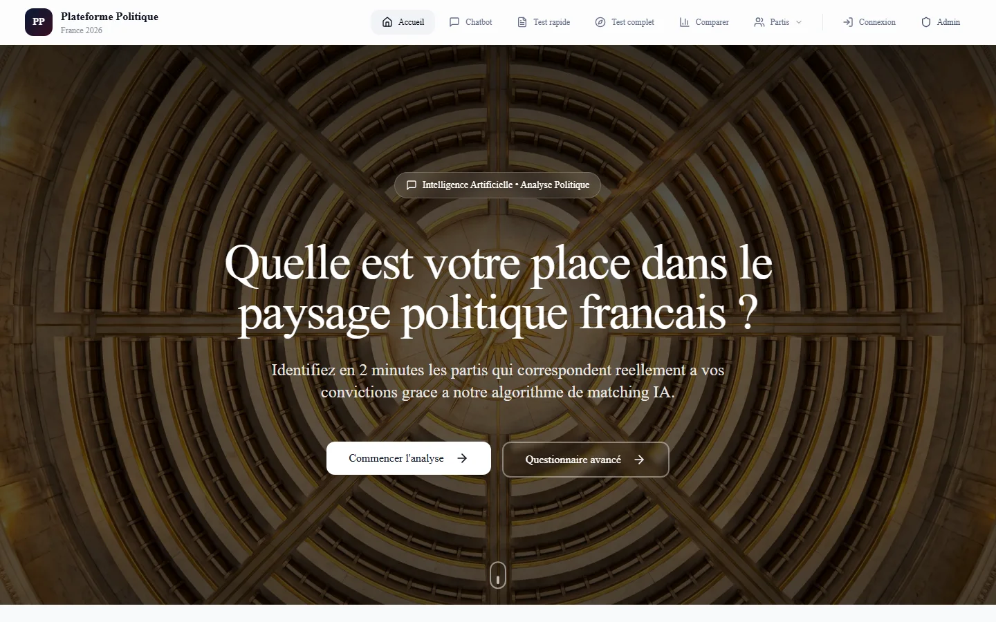Boussole Politique — visuel de production Byss Group (pp shot hero)