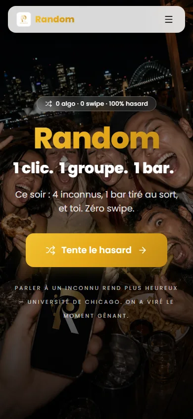 Random — visuel de production Byss Group (random shot mobile)